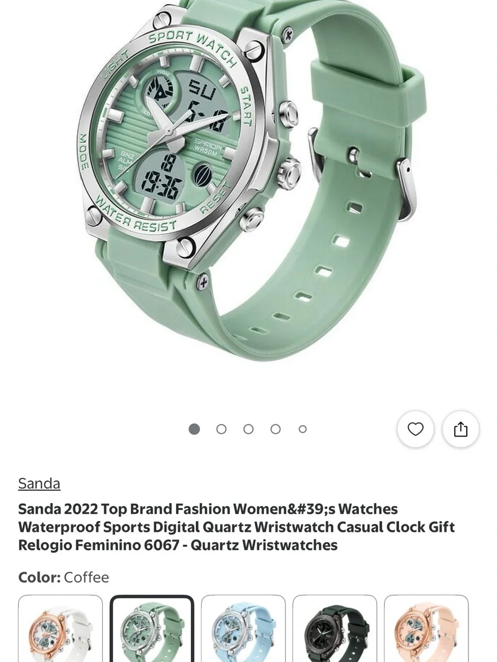 Sanda Sport Watch - Water Resistant Digital Analog